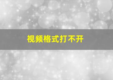 视频格式打不开