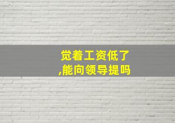 觉着工资低了,能向领导提吗