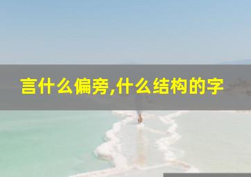 言什么偏旁,什么结构的字