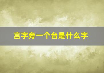 言字旁一个台是什么字