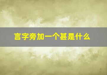 言字旁加一个甚是什么