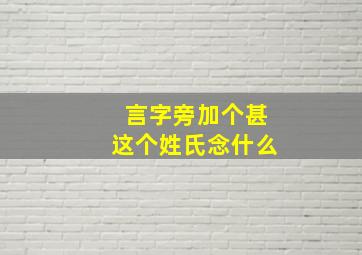 言字旁加个甚这个姓氏念什么