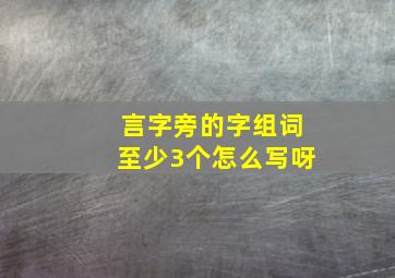 言字旁的字组词至少3个怎么写呀