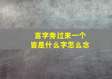 言字旁过来一个皆是什么字怎么念