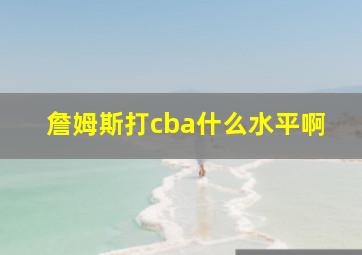 詹姆斯打cba什么水平啊