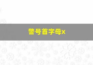 警号首字母x