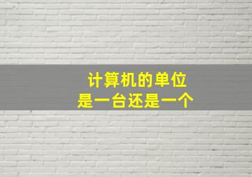 计算机的单位是一台还是一个