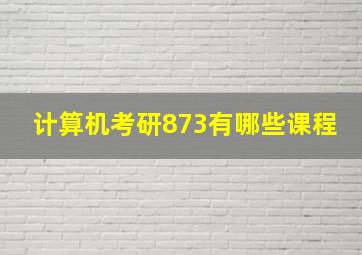 计算机考研873有哪些课程