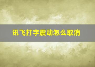 讯飞打字震动怎么取消