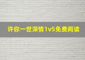 许你一世深情1v5免费阅读