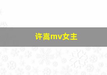 许嵩mv女主