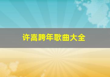 许嵩跨年歌曲大全