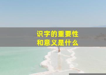 识字的重要性和意义是什么