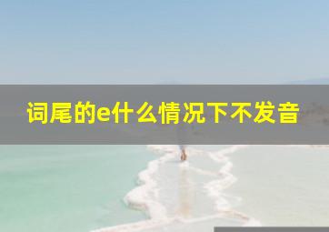 词尾的e什么情况下不发音