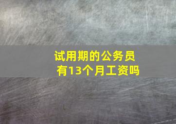 试用期的公务员有13个月工资吗