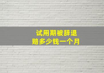 试用期被辞退赔多少钱一个月