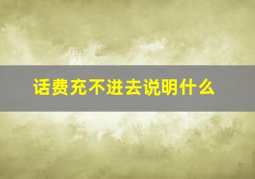 话费充不进去说明什么