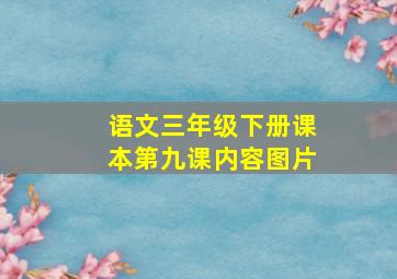 语文三年级下册课本第九课内容图片