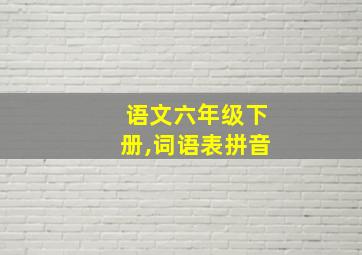 语文六年级下册,词语表拼音