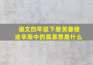 语文四年级下册芙蓉楼送辛渐中的孤意思是什么