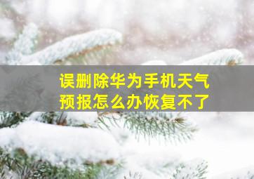 误删除华为手机天气预报怎么办恢复不了