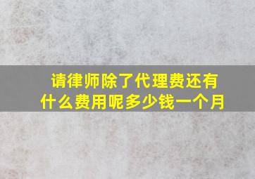 请律师除了代理费还有什么费用呢多少钱一个月