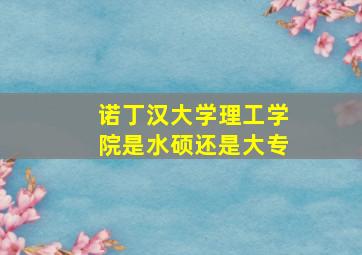 诺丁汉大学理工学院是水硕还是大专