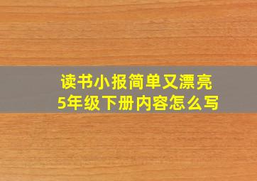 读书小报简单又漂亮5年级下册内容怎么写