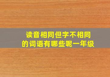 读音相同但字不相同的词语有哪些呢一年级