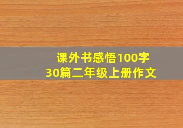 课外书感悟100字30篇二年级上册作文