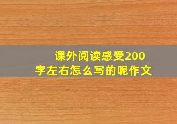 课外阅读感受200字左右怎么写的呢作文