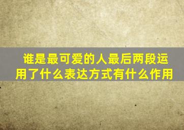 谁是最可爱的人最后两段运用了什么表达方式有什么作用