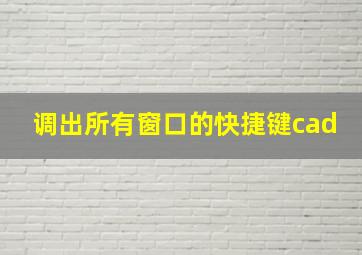 调出所有窗口的快捷键cad