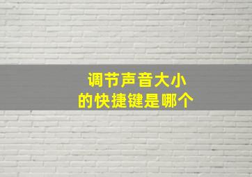 调节声音大小的快捷键是哪个