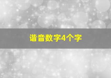 谐音数字4个字