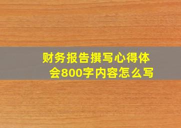 财务报告撰写心得体会800字内容怎么写