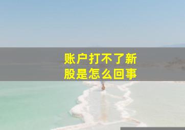 账户打不了新股是怎么回事