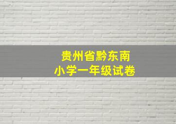 贵州省黔东南小学一年级试卷