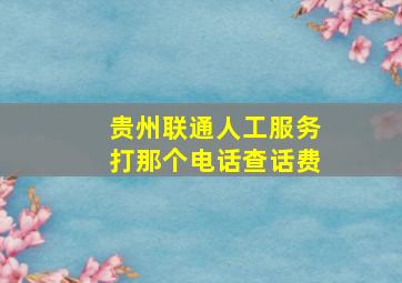 贵州联通人工服务打那个电话查话费