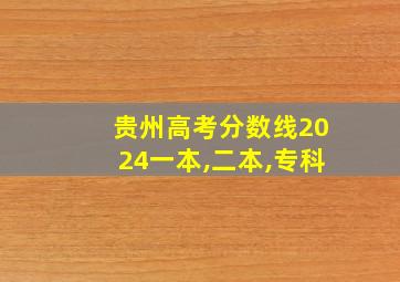 贵州高考分数线2024一本,二本,专科