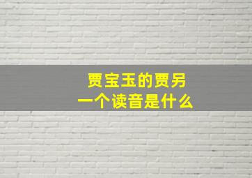 贾宝玉的贾另一个读音是什么