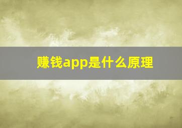 赚钱app是什么原理