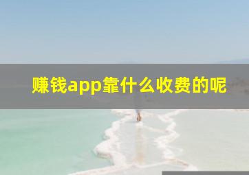 赚钱app靠什么收费的呢