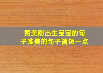 赞美刚出生宝宝的句子唯美的句子简短一点