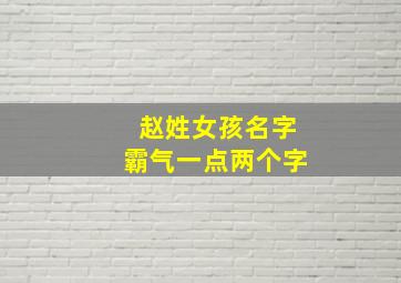 赵姓女孩名字霸气一点两个字