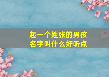 起一个姓张的男孩名字叫什么好听点