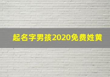 起名字男孩2020免费姓黄