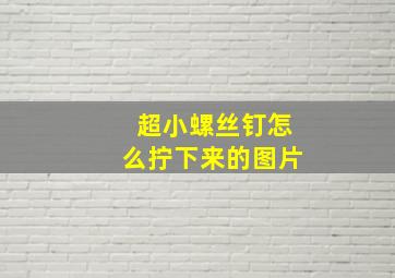 超小螺丝钉怎么拧下来的图片