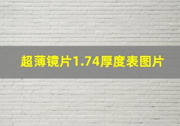 超薄镜片1.74厚度表图片