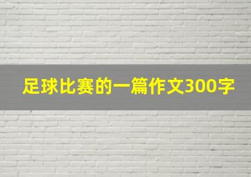 足球比赛的一篇作文300字